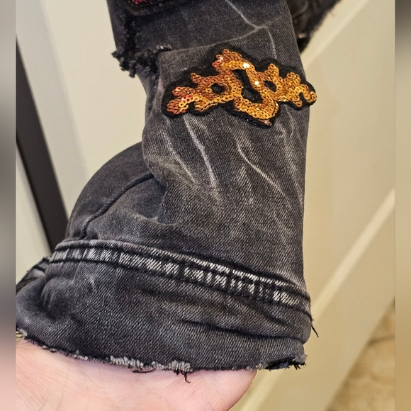 NWT-COTE DE NUITS "Alice in Wonderland/Mad Hatter" Themed  Denim Jean Jacket XL - Picture 15 of 16